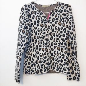 3/$25 Relais Cheetah Leopard Knit Cardigan